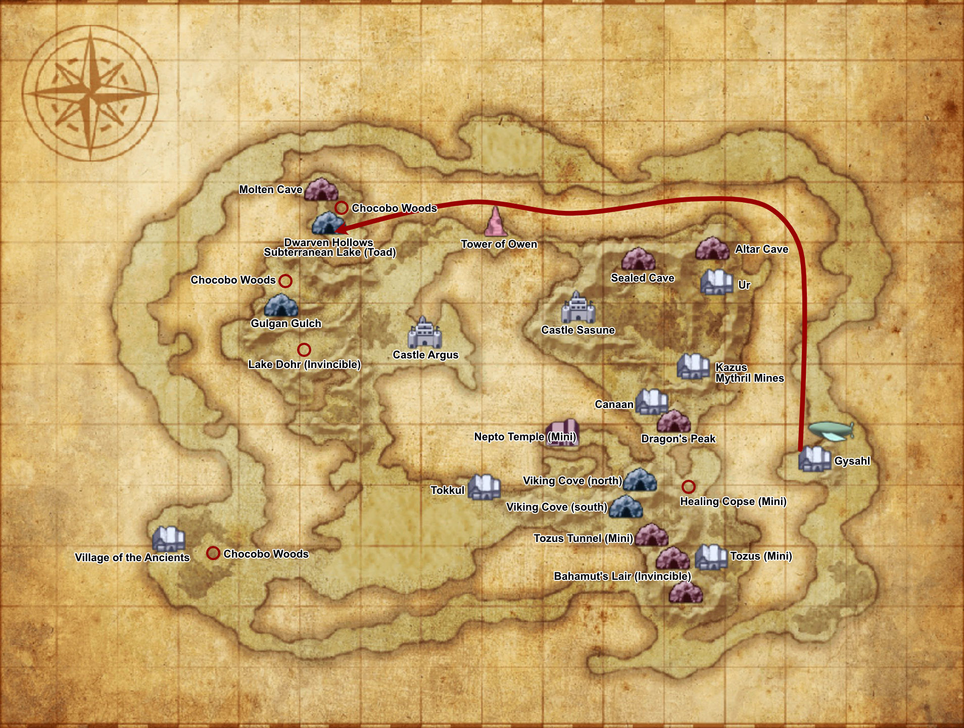 Dwarven Hollows - world map