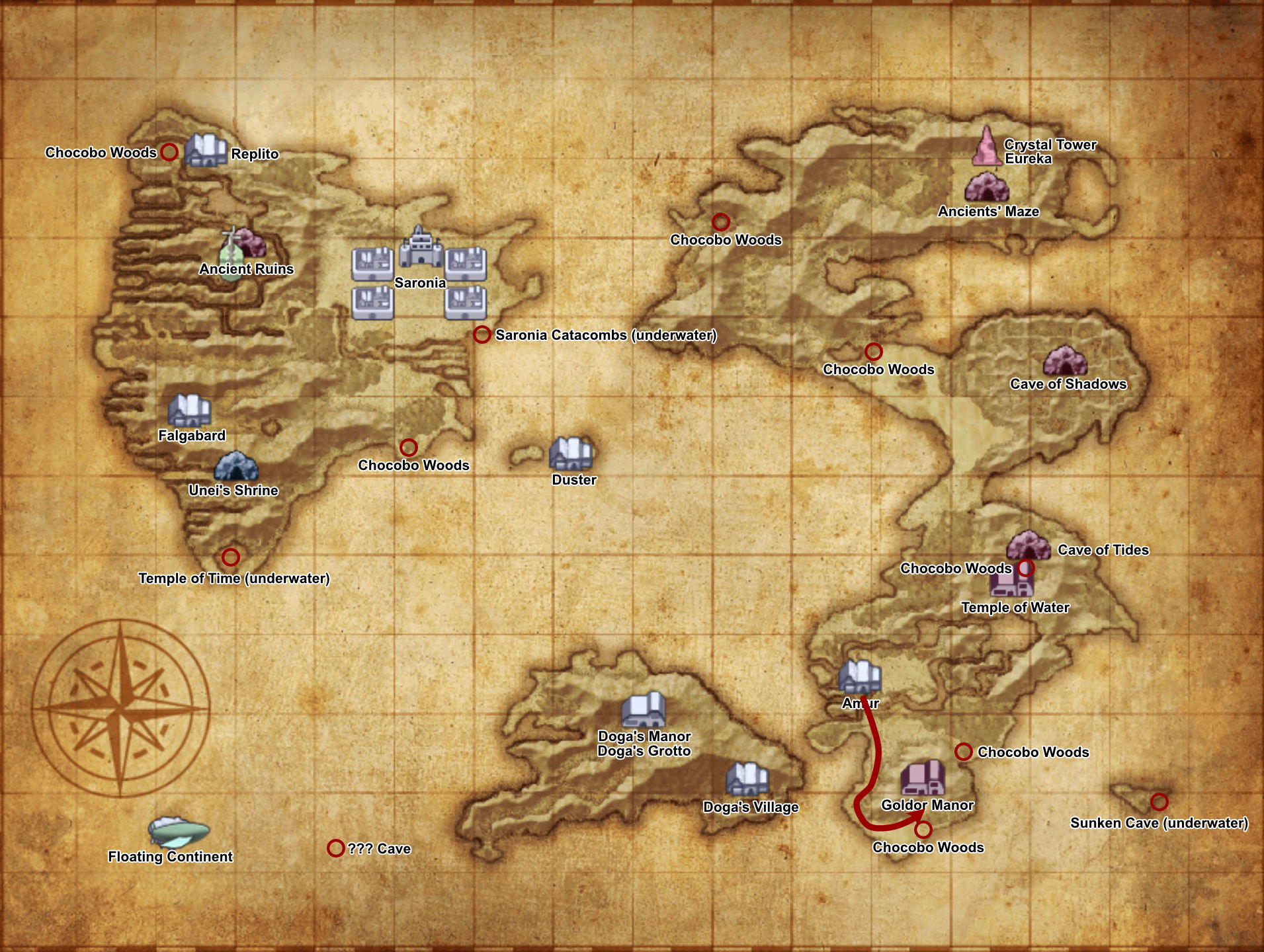 Goldor Manor - world map