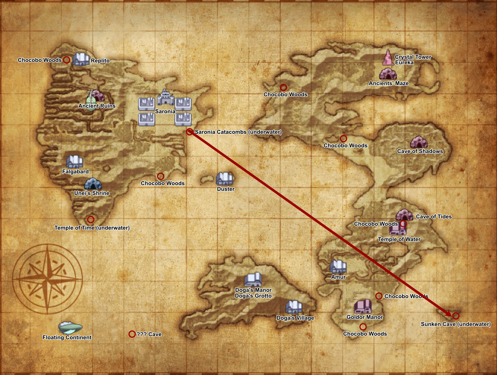 Sunken Cave - world map