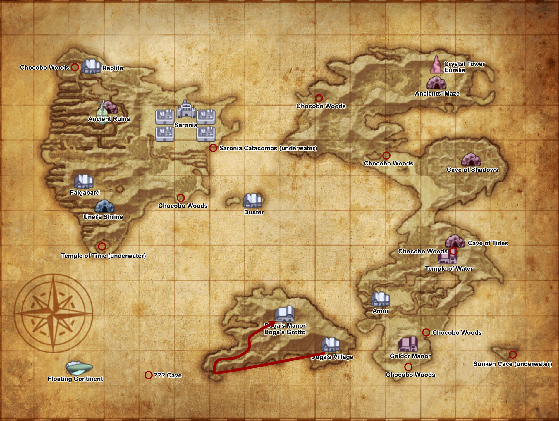 Doga's Manor - world map