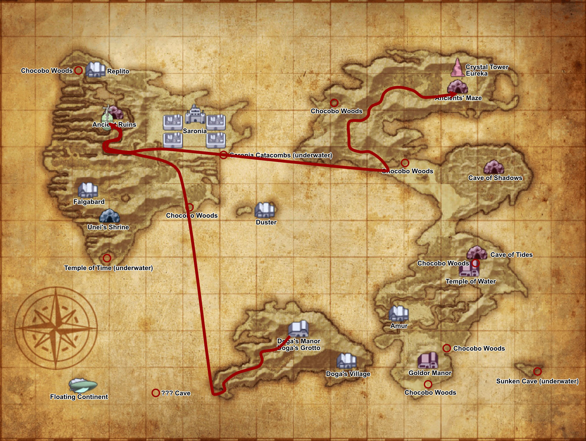 Ancients' Maze - world map